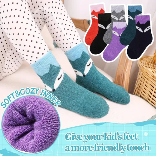 Vista 2 de Eocom - Medias de invierno cálidos de lana para niños y niñas 6 pares