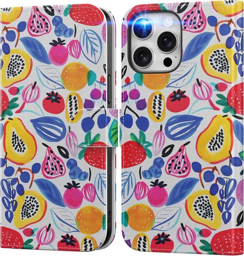 Vista 87 de DEENAKIN Funda tipo cartera para iPhone 15 con tarjetero + clip para efectivo, bloqueo RFID, protección contra caídas de grado militar y obras