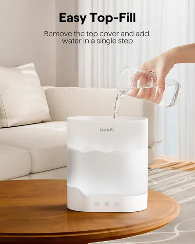 Vista 3 de Sponvatt – Humidificadores para recámara y hogar, 2.5L de llenado superior, humidificador de aire de niebla fría para habitación grande, guardería