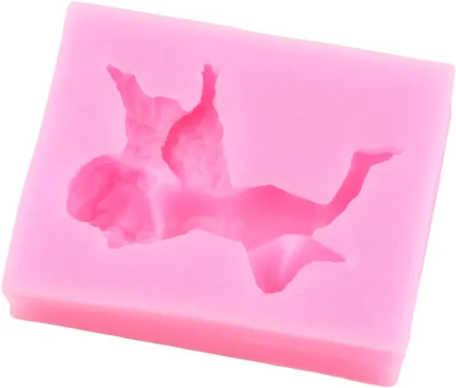 Vista 7 de Angels - Molde de silicona para bebé, juego de 4 moldes para fondant Decoración de tartas de fiesta de cumpleaños para boda, decoración de Estilo a