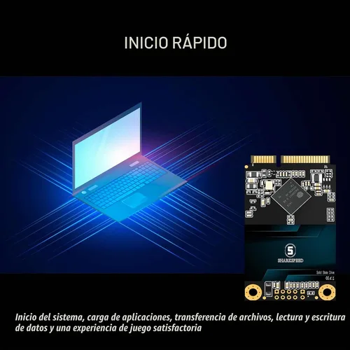 Vista 6 de mSATA SSD 128GB SATA 3 6Gb/s 3D NAND Mini unidad interna de estado sólido para computadora portátil de escritorio (mSATA, 128GB)