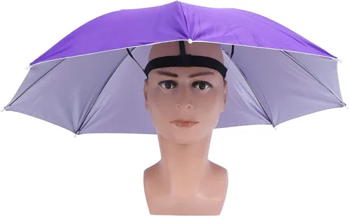 Vista 11 de Zerodis Paraguas, sombrero de paraguas para adultos, sombrero plegable para el sol, diadema para día lluvioso y soleado, para pesca al aire libre