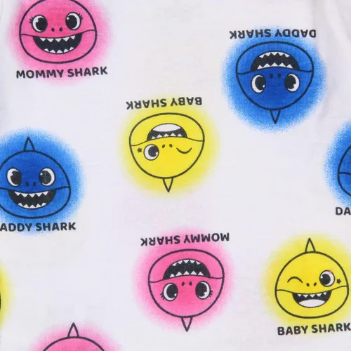 Vista 6 de Komar Kids Baby Shark - Conjunto de pijama familiar de 4 piezas para niñas pequeñas