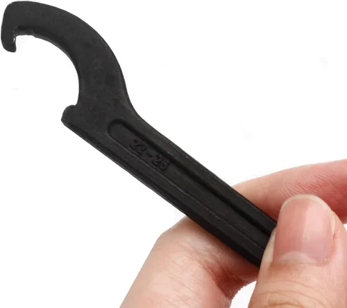 Vista 4 de Llave de llave de gancho en C, herramienta de ajuste negra de acero al carbono para tuerca de portabrocas de 22-26mm Adjustment Hook Wrench Tool