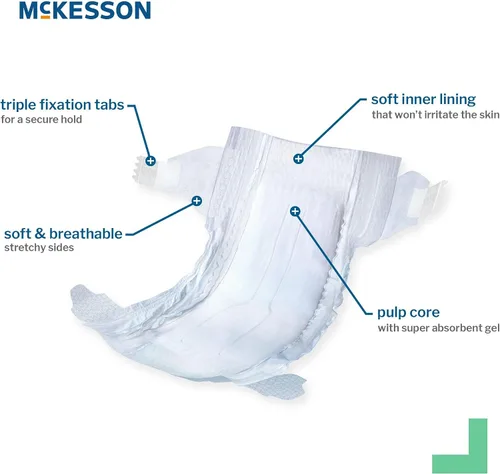 Vista 4 de McKesson Pañales para bebé, talla 1 (8 libras a 14 libras), 20 unidades, 1 paquete