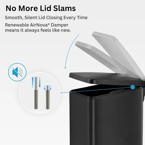Vista 10 de iTouchless Cubo de basura para excrementos de perro de 3 galones / 12 litros con filtro de olor AbsorbX – Recipiente de basura de metal de cierre