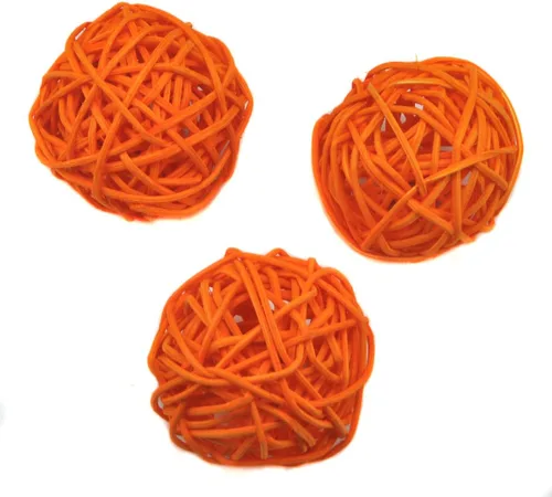 Vista 24 de 20 bolas de mimbre de ratán para decoración de mesa de boda, fiesta de Navidad (diámetro de 1.2 pulgadas, negro)