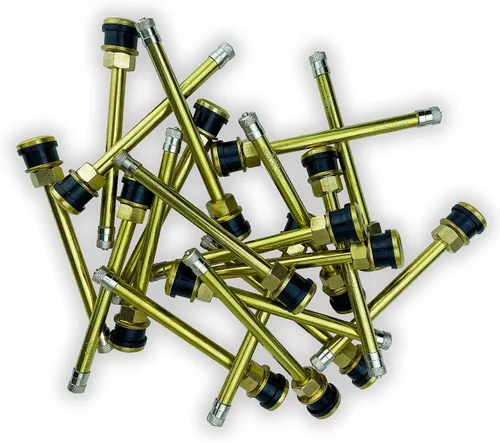 Vista 2 de Haltec Cuatro vástagos de válvula de latón para neumáticos de camión y autobús TR573A de 4 3/8 pulgadas rectos para ruedas de 22.5 y 24.5