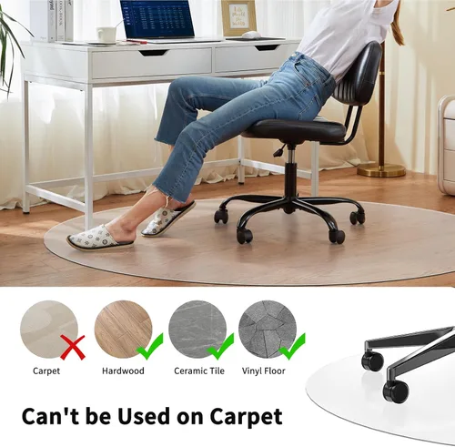 Vista 3 de WASJOYE Alfombrilla para silla de oficina para pisos de madera, alfombra