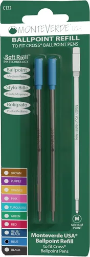 Vista 26 de Monteverde Recambios de bolígrafo suave USA para adaptarse a bolígrafos cruzados, punta media, tinta negra, paquete de 6 – Solución de escritura