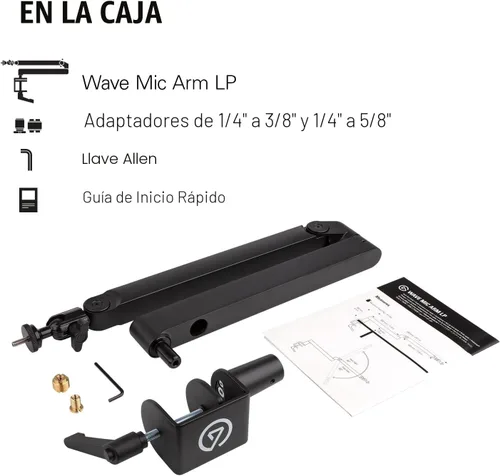 Vista 9 de Elgato Wave Mic Arm LP - Brazo de micrófono de perfil bajo premium con canales de gestión de cables, abrazadera de escritorio, montaje versátil
