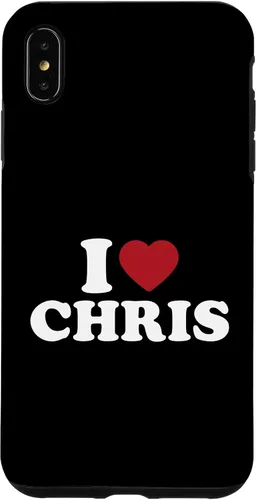 Vista 11 de Funda con corazón rojo para iPhone 16 I Love Chris, I Heart Chris