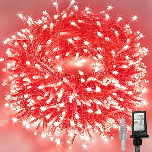 Vista 13 de Guirnalda de luces de Navidad de 66 pies y 200 luces LED para exteriores e interiores, luces decorativas extensibles e impermeables con cable