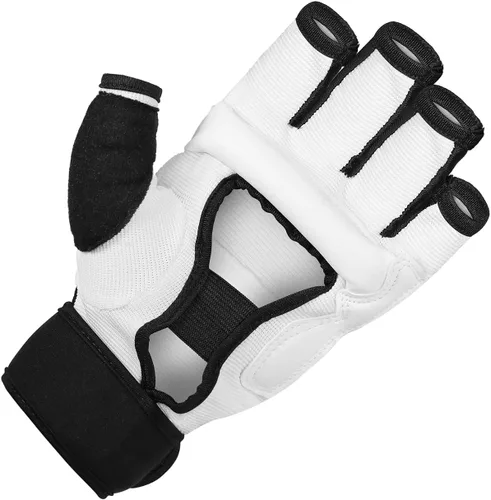 Vista 5 de Guantes de kickboxing de medio dedo, también aptos para entrenamiento de taekwondo, entrenamiento ligero, Muay Thai, artes marciales (Karav MAGA)