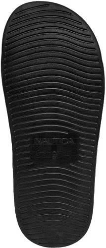 Vista 5 de Nautica Sandalias deslizantes de punta abierta para hombre - Cómodas pantuflas de ducha para interiores y exteriores Negro-bower Mono