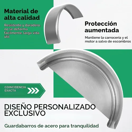 Vista 4 de HECASA Guardabarros de remolque redondo de acero de un solo eje y parte trasera de guardabarros para ruedas de 14 a 16 pulgadas de diámetro - 32 x 9