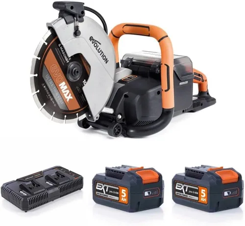 Vista 16 de Evolution R230DCT Sierra eléctrica para hormigón de 9 pulgadas Hoja de mampostería de diamante incluida Motor de 15 A Profundidad de corte