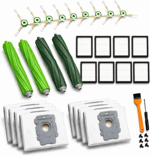 Vista 7 de 16 piezas compatibles con Roomba i1+ J7 i7+ i3+ i4+ EVO i6+ i8+ i7 J7+ Plus E5 E6 E7 Kit de accesorios para aspiradora robot, 2 cepillos principales