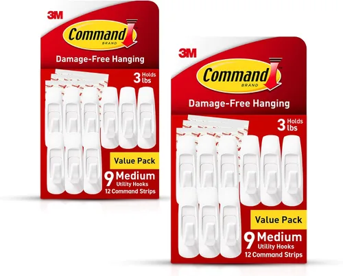 Vista 13 de Ganchos de utilidad Command Colgar sin daños con adhesivo, resistente, ideal para organización y almacenamiento, soporta hasta 3 libras