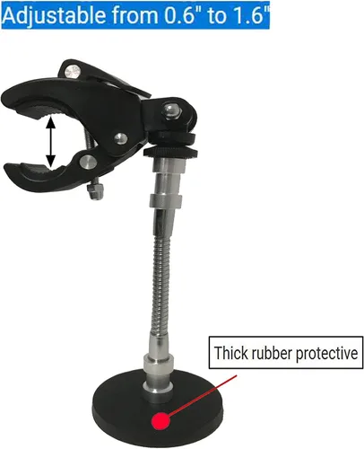 Vista 2 de Soporte de montaje de linterna de montaje de base magnética - Base magnética fuerte - Con clips ajustables flexibles - Adecuado para linterna