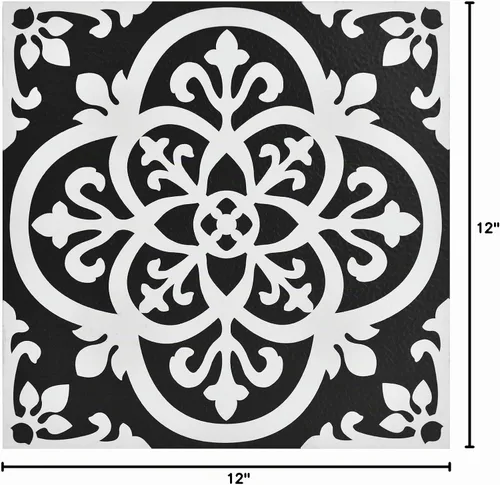 Vista 10 de FloorPops Azulejos góticos adhesivos para el suelo, FP2475, color negro