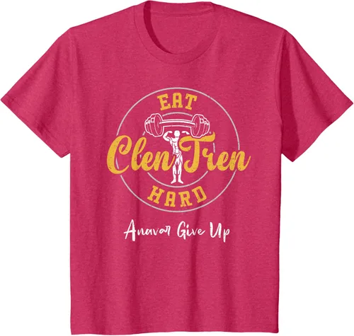 Vista 74 de Culturismo: Comer Clen Tren Hard Anavar Give Up - Camiseta de gimnasio, Negro
