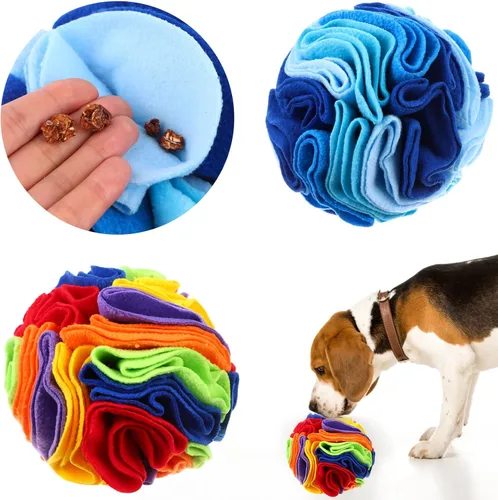Vista 8 de Paquete de 2 bolas de olfateo para perros para aliviar el estrés, juguetes interactivos de enriquecimiento para perros, alfombrilla de olfateo