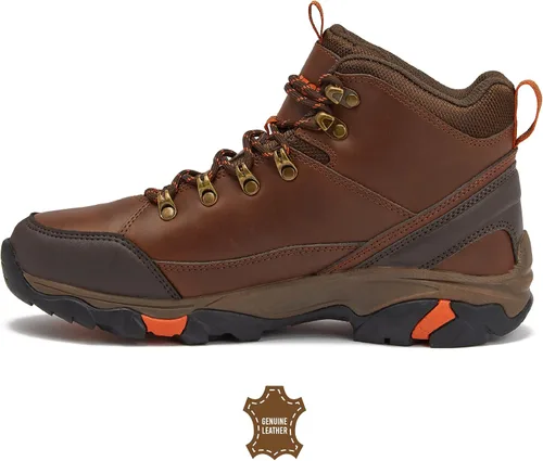 Vista 3 de HI-TEC Acadia WP - Botas de senderismo de cuero impermeables para hombre ligeras transpirables para mochileros y senderos