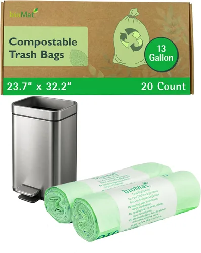 Vista 24 de bioMat Bolsas compostables de desechos de alimentos de 2.6 galones, 125