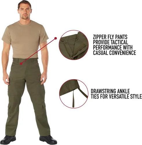 Vista 3 de Rothco - Pantalones vintage estilo paracaidista, relajados, estilo cargo con diseño de camuflaje vintage