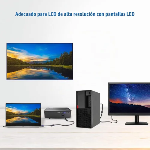 Vista 4 de ENUODA Cable VGA azul de 15 pines macho a macho Cable de monitor de computadora Cable de cable, 4.9 pies