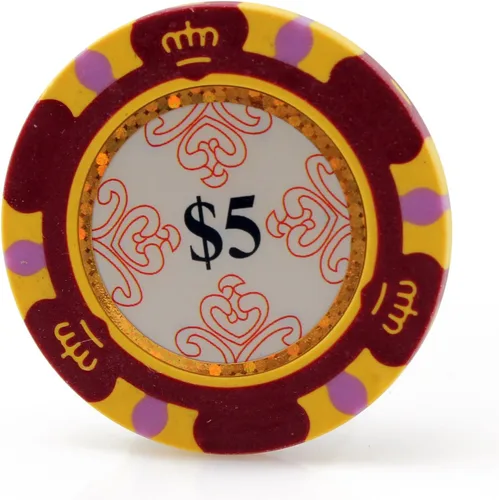 Vista 4 de Versa Games Monte Carlo - Fichas de póquer de arcilla de 0.48 oz de peso, paquete de 50 unidades (elegir colores)