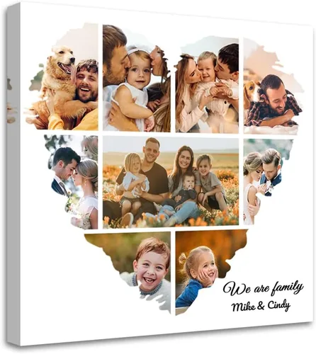 Vista 11 de LZIMU Impresiones en lienzo de collage con tus fotos, multiimágenes personalizadas para pared, collage personalizado, regalos de fotos, decoración