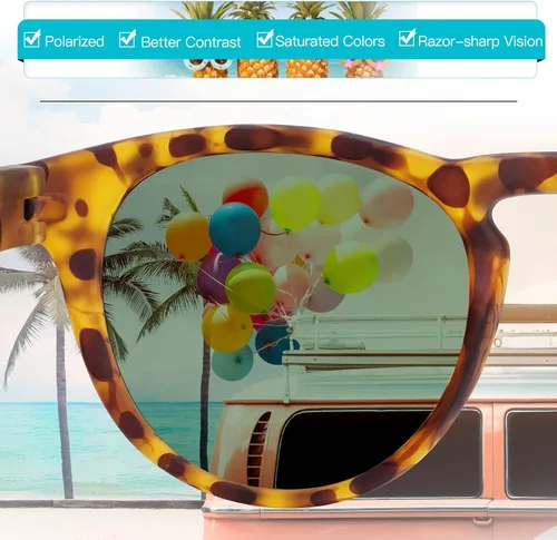 Vista 2 de Lentes de sol de ojo de gato, retro, vintage, antideslizantes, redondos, para hombres y mujeres, lentes polarizadosno polarizados, protección UV