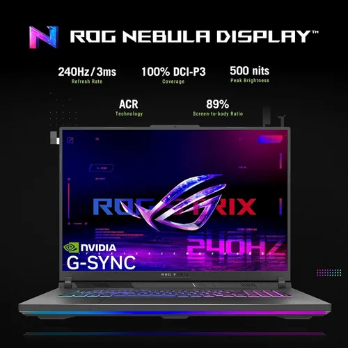 Vista 3 de Portátil para juegos ASUS ROG Strix G18, AMD Ryzen 9 9955HX,NVIDIA GeForce
