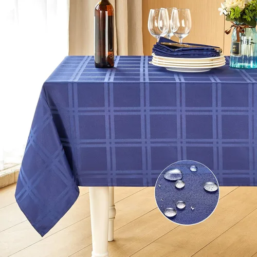 Vista 12 de Mebakuk Mantel Rectangular de Lino Estilo Granja, Impermeable, Anti-encogimiento, Suave y Resistente a las Arrugas, Cubierta de Mesa Decorativa