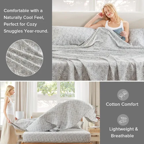 Vista 3 de Comfort Spaces - Sábanas con fundas de almohada Paisley Multi