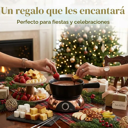 Vista 7 de Artestia - Calentador de inmersión eléctrico y maceta para fondue con temperatura ajustable Negro