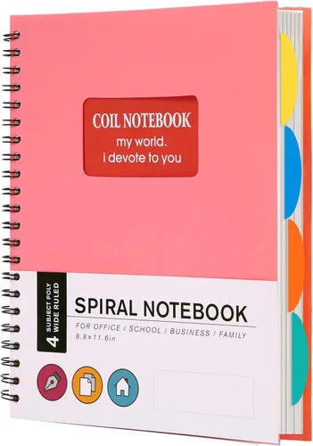 Vista 15 de Yoment Cuaderno de espiral de tapa dura de 8.5 x 11 pulgadas, 240 páginas, cuadernos grandes A4 para el trabajo, 100 GSM, cuaderno de papel