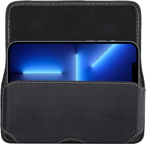 Vista 3 de Funda de nailon para teléfono celular con clip para cinturón para Google Pixel 6 Pro, Samsung Galaxy S22 Ultra S21 Ultra S21+ S20+ A13 A03s A52s