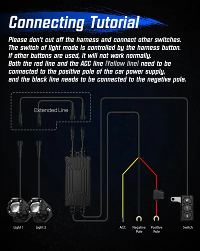 Vista 8 de NOVSIGHT Luces LED Pods Luces de Conducción - 2'' con 8 Modos de Luz 2 Tipos de Soportes, Impermeable Fuera de Carretera LED Light Pod