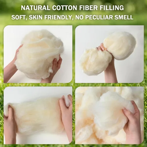 Vista 5 de Relleno de algodón para manualidades, relleno de algodón de 35.27 oz/2.2 libras para osos de peluche y animales de peluche, relleno de animales
