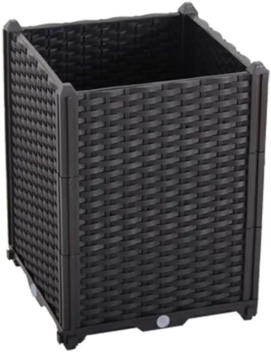 Vista 40 de BAOYOUNI - Juego de jardinera cuadrada para interiores o exteriores, maceta de plástico, caja de cultivo para verduras frescas, hierbas, flores