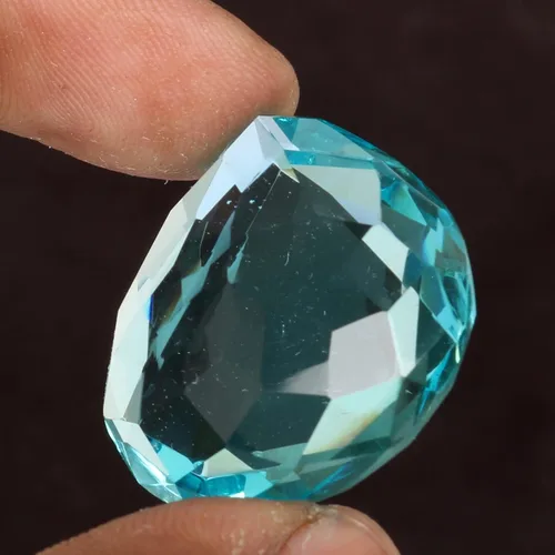 Vista 5 de REAL-GEMS Piedra preciosa suelta de la forma de la mezcla del topacio azul suizo del corte brillante perfecta para la fabricación de la joyería