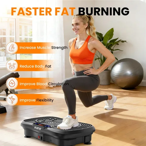 Vista 3 de AXV Placa de vibración para fitness, máquina de ejercicio, vibración, agitación, cuerpo completo, agitador, soporte vibrador, tabla para agitar