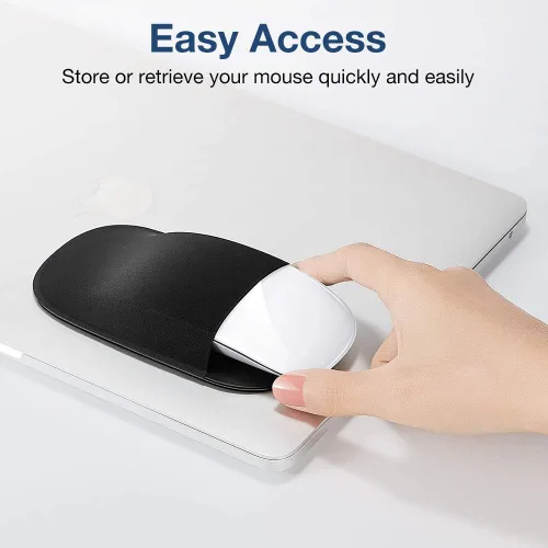 Vista 7 de ESR Soporte delgado para mouse mágico, con adhesivo reutilizable, sin residuos de pegamento, bolsa elástica compacta/funda de transporte, se puede