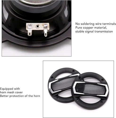 Vista 3 de 1 par de altavoces coaxiales del coche 6in altavoces 350W alta potencia negro para la actualización del automóvil