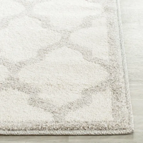 Vista 6 de SAFAVIEH Amherst Collection AMT420E - Alfombra para pasillo, 2 pies 3 pulgadas x 7 pies, beige y gris claro, diseño de enrejado marroquí,
