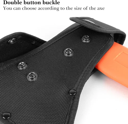 Vista 3 de Linkidea Funda de nailon para hacha de 4 pulgadas, funda protectora de hacha de doble broche para acampar y herramientas de supervivencia al aire