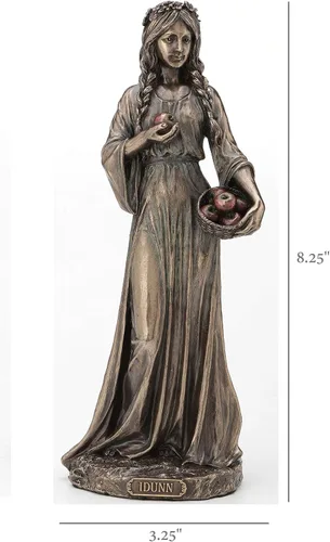 Vista 3 de Acabado de bronce Idunn Diosa nórdica de la primavera y la estatua de la juventud